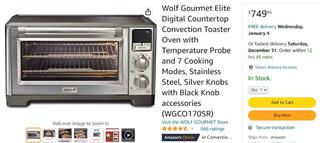 Elite Digital Countertop Convection Toaster Oven with Temperature Probe,  Stainle