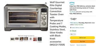 Elite Digital Countertop Convection Toaster Oven with Temperature Probe,  Stainle