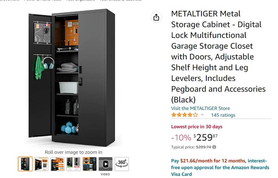  METALTIGER Metal Storage Cabinet - Multifunctional