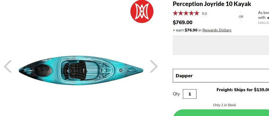 Perception Joyride 10.0 Kayak - Dapper