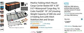 W7201 MeeFar Folding Hitch Mount Cargo Carrier Basket Auction