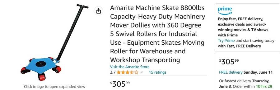 VEVOR Furniture Dolly, 500 lbs Capacity Each Count, Furniture Mover with Wheels, Portable Moving Rollers 4 Wheels Heavy Duty, Small Flat Dolly Cart