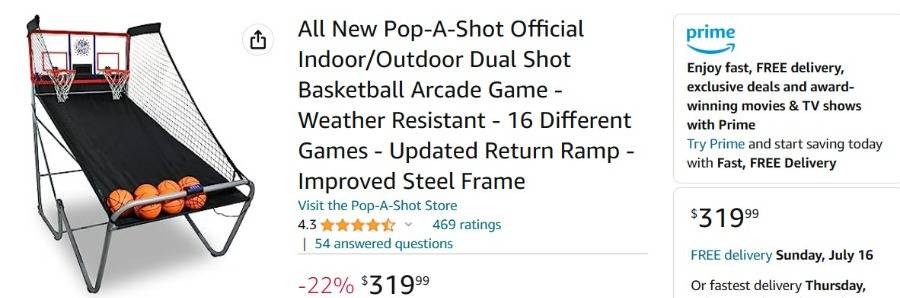 W9029 All New Pop-A-Shot Official Indoor/Outdoor Dual Shot Basketball  Arcade Game Auction River City Furniture Auction
