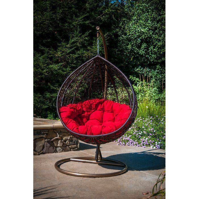 Yorba Hanging Swing Chair with Stand Red Auction River City