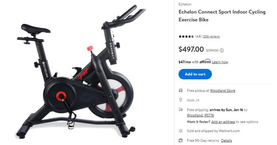 Echelon echelon connect sport indoor cycling exercise discount bike