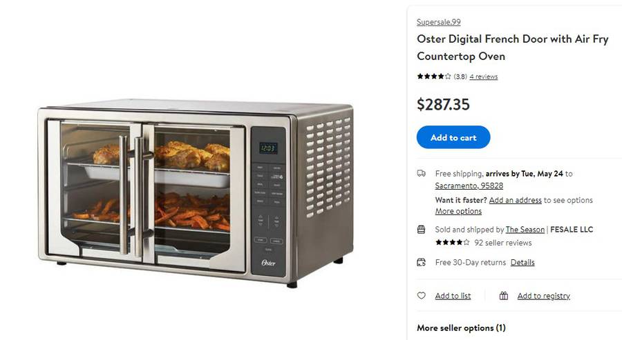 Oster Digital French Door Toaster Oven
