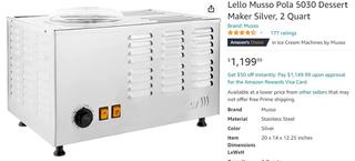 Lello Musso Pola 5030 Dessert Maker Silver, 2 Quart